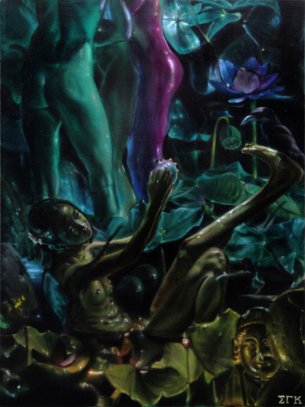 Spectral nymph with blue&nbsp;pomegranate